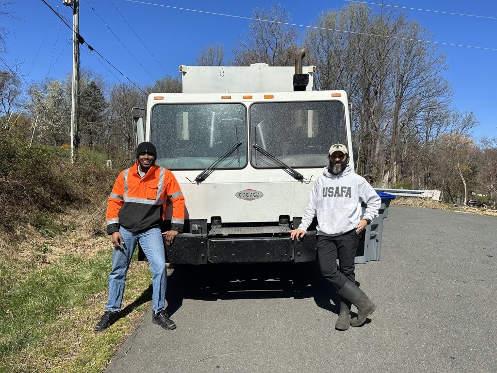 Andrew and Victor in front of our amazing truck, Flo!